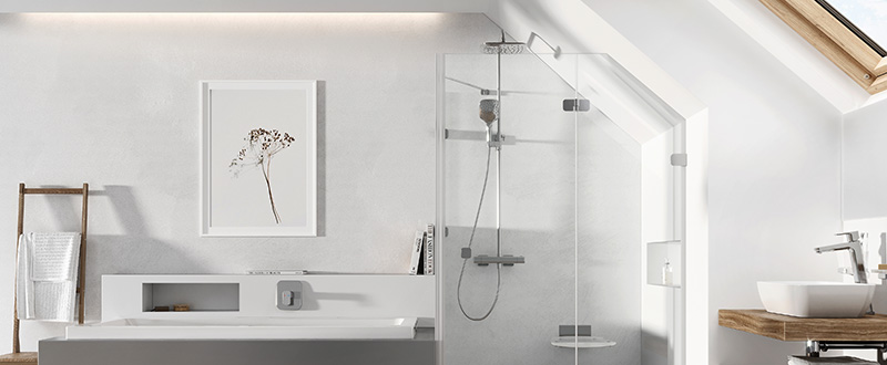 Konfigūratorius dušo kabinos, durys ir vonios sienelės