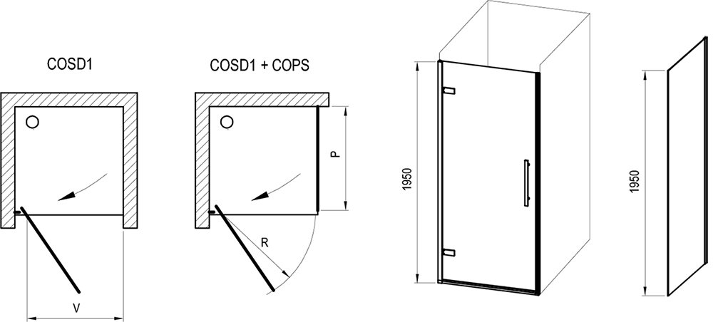 Dušo kabina Cool! COSD1 + COPS
