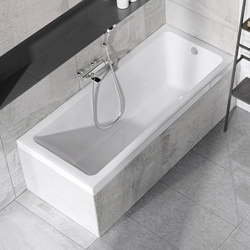 Atrama, apdailos plokštė ir apdailos plokštės tvirtinimo komplektas stačiakampei voniai 10°